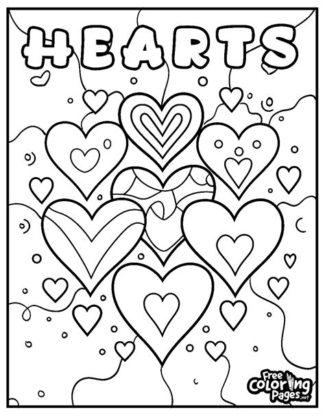 Printable Hearts Coloring Pages