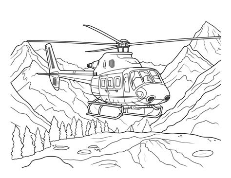 Printable Helicopter Coloring Pages