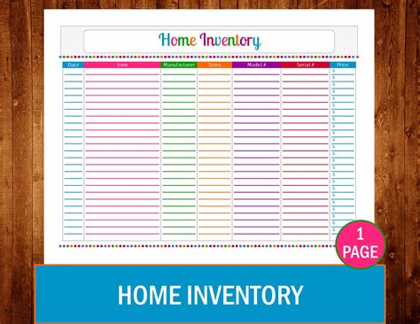 Printable Home Inventory Forms