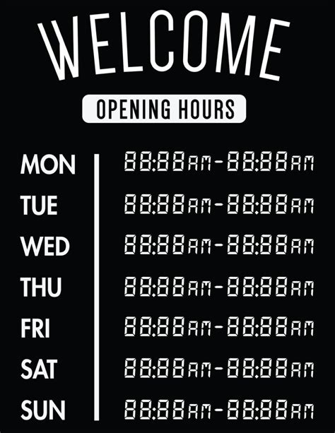 Printable Hours Of Operation Sign