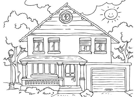 Printable House Coloring Sheet