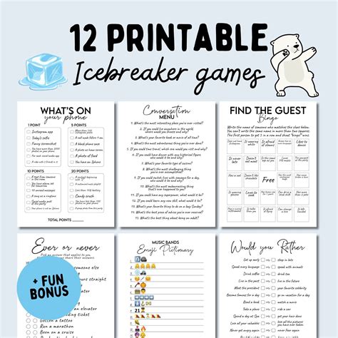Printable Ice Breaker Games
