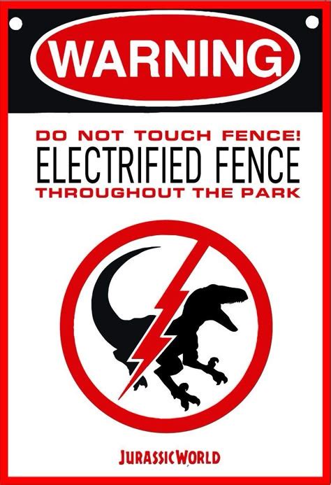 Printable Jurassic Park Signs