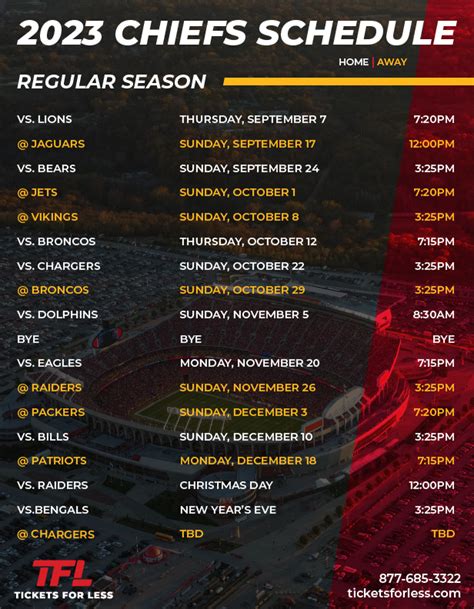Printable Kansas City Chiefs Schedule