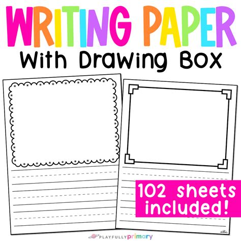 Printable Kindergarten Writing Paper With Picture Box