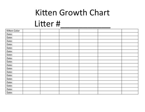 Printable Kitten Weight Chart