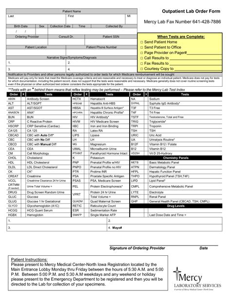 Printable Labcorp Requisition Form