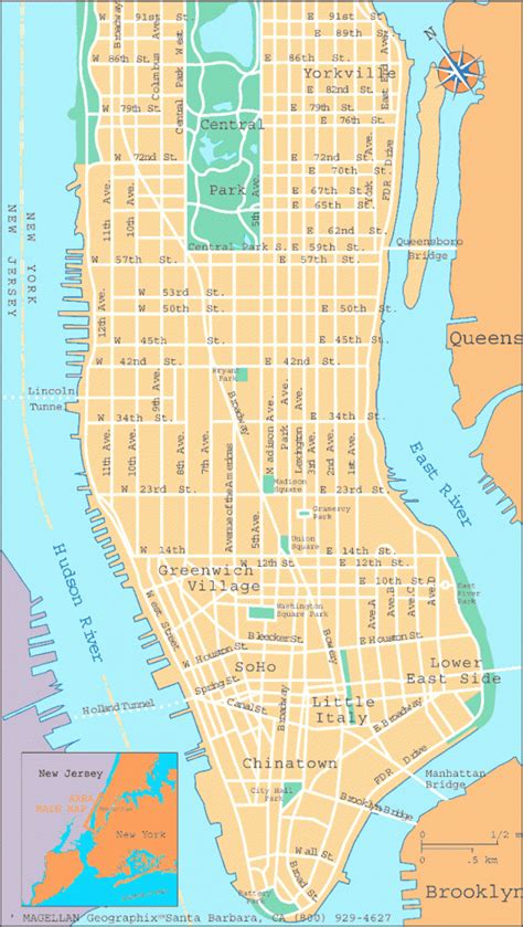 Printable Manhattan Street Map