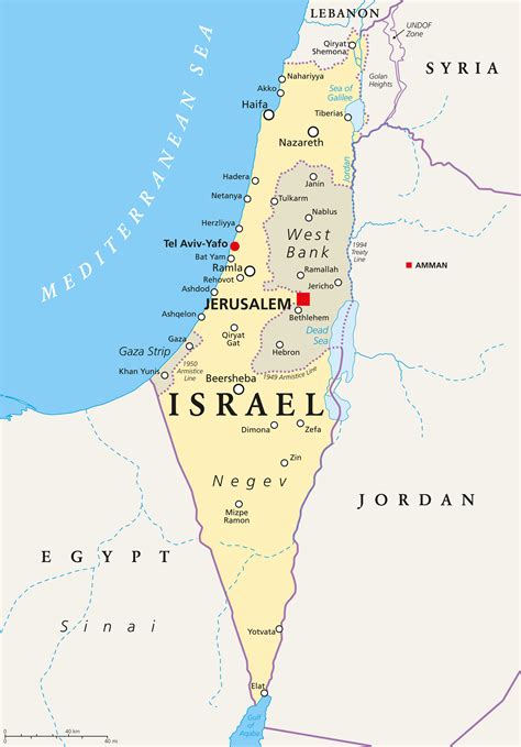Printable Map Israel