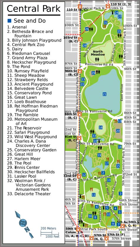 Printable Map Of Central Park