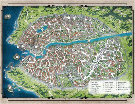 Printable Map Of City Of Neverwinter 5e 5th Edition
