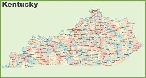 Printable Map Of Kentucky With Cities