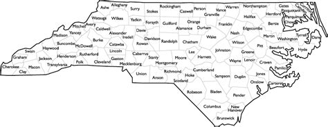 Printable Map Of Nc Counties