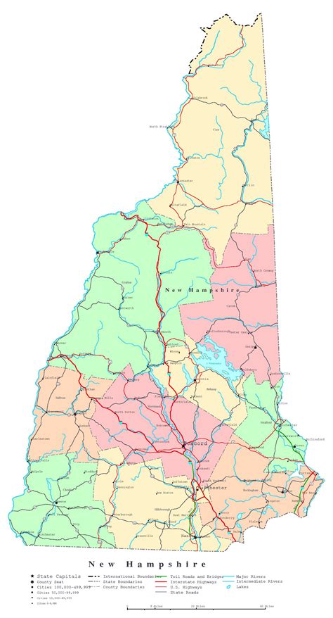 Printable Map Of New Hampshire