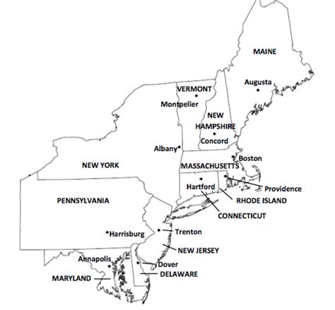 Printable Map Of Northeast States