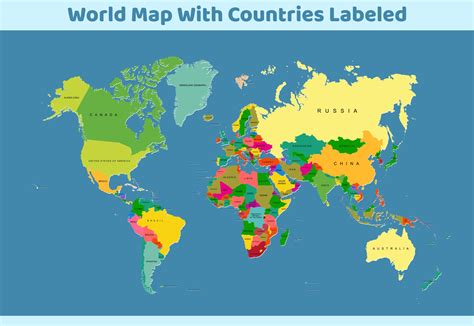 Printable Map Of The World With Countries Labeled