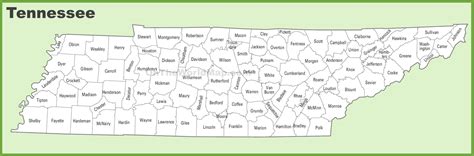 Printable Map Of Tn Counties