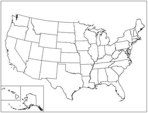 Printable Map Of Us States Without Names