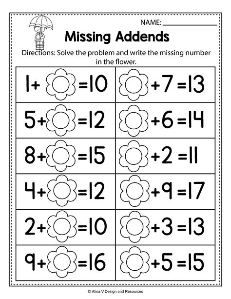 Printable Math Sheets For 1st Grade