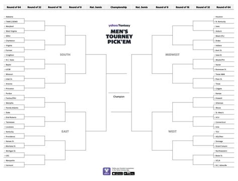 Printable Mens Brackets