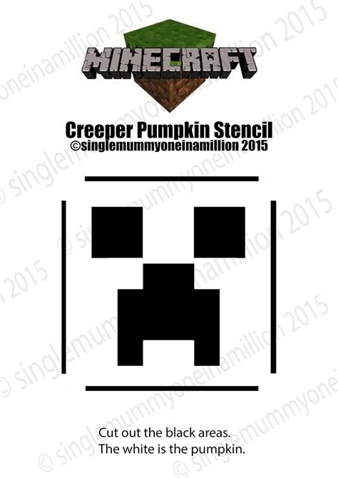 Printable Minecraft Pumpkin Stencil