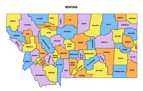 Printable Montana County Map