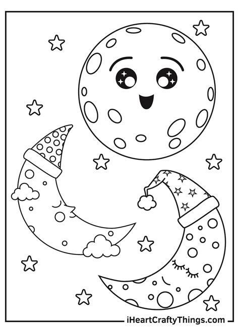 Printable Moon Coloring Pages