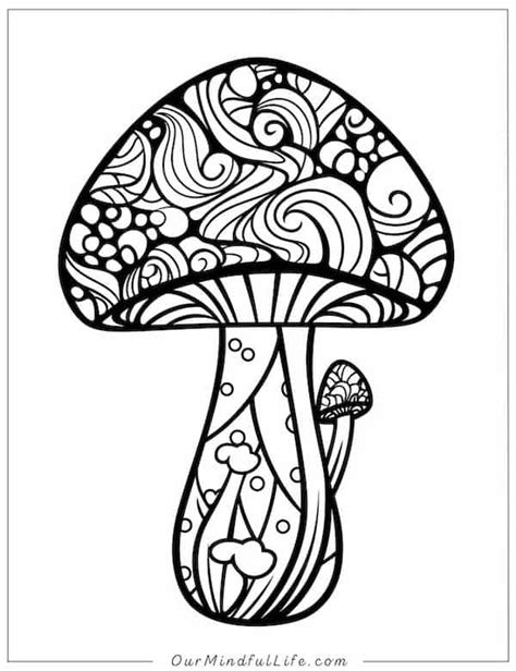 Printable Mushroom Coloring Page