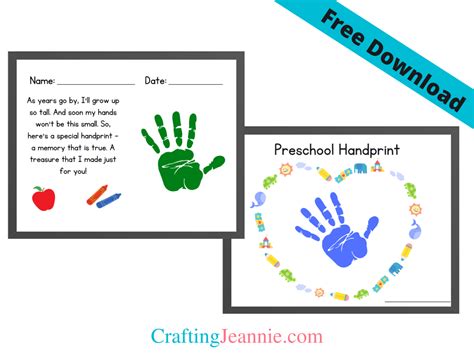 Printable My First Day Handprint Template Free