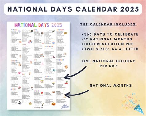Printable National Day Calendar