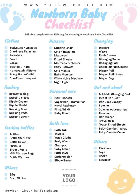 Printable Newborn Checklist
