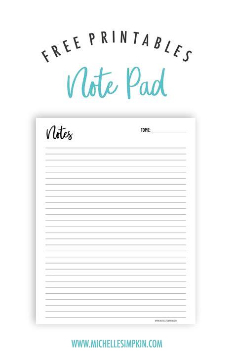 Printable Note Pad