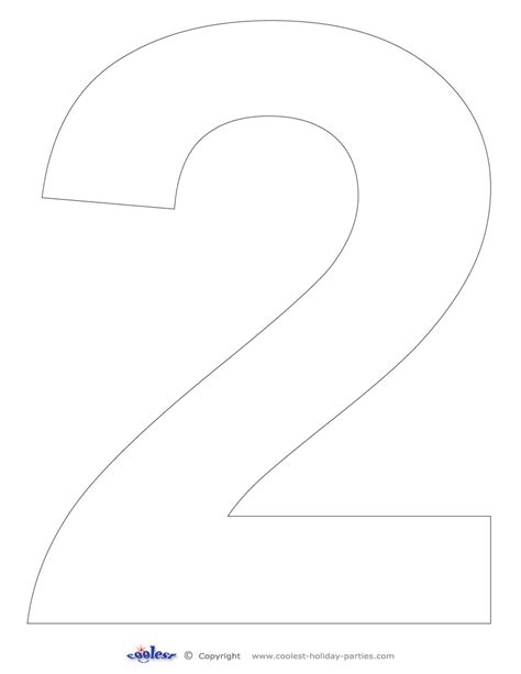 Printable Number 2 Template