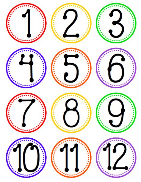 Printable Number Circles