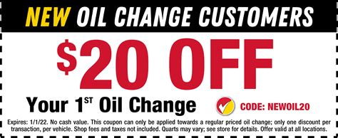 Printable Oil Change Coupons