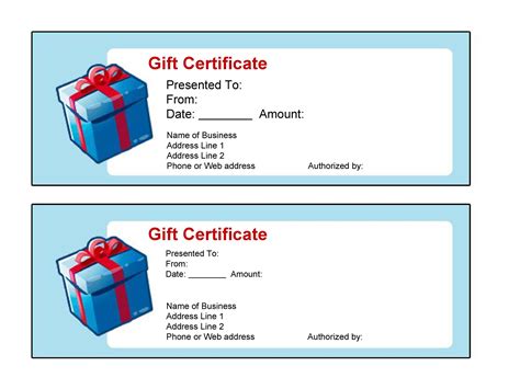 Printable Online Gift Certificates