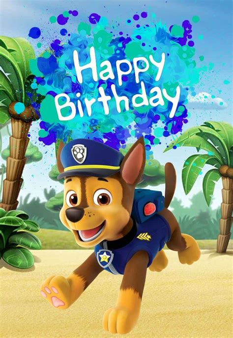 Printable Paw Patrol Birthday Card