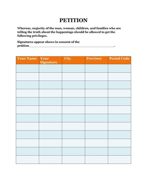 Printable Petition