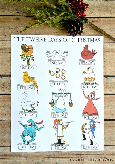 Printable Pictures Of The 12 Days Of Christmas