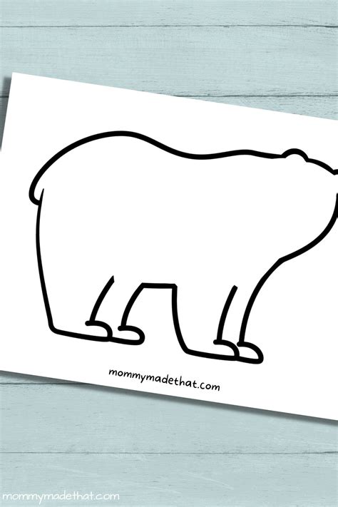 Printable Polar Bear Outline