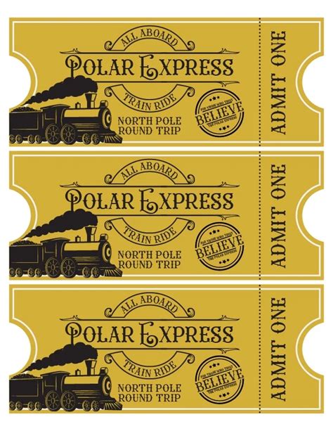 Printable Polar Express Tickets