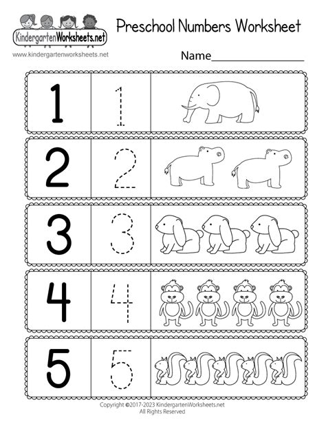 Printable Preschool Numbers