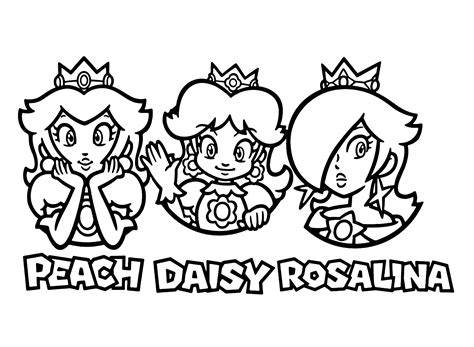 Printable Princess Peach Daisy And Rosalina Coloring Pages