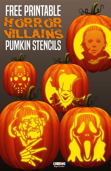 Printable Pumpkin Carving Templates Scary