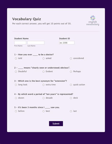 Printable Quiz Maker