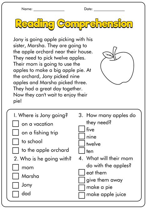 Printable Reading Worksheets For 1st Graders