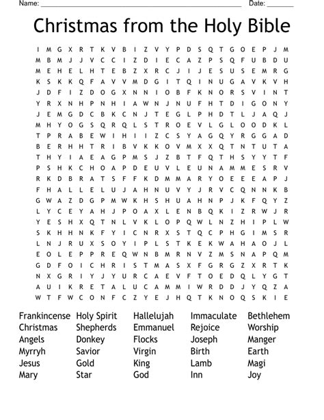 Printable Religious Christmas Word Search