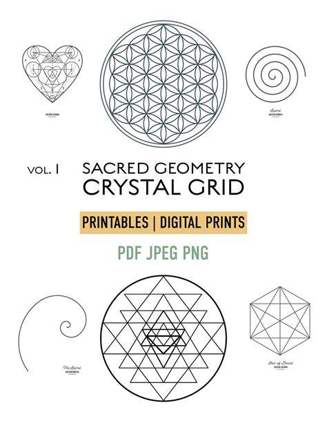 Printable Sacred Geometry Crystal Grid For Money And Love