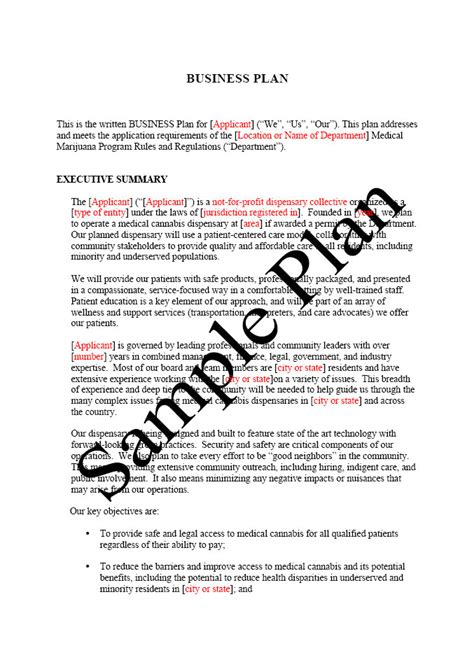 Printable Sample Business Plan