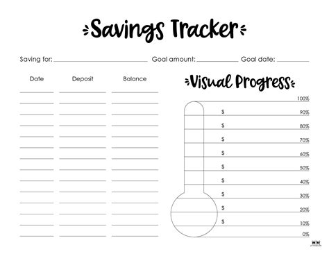 Printable Savings Tracker